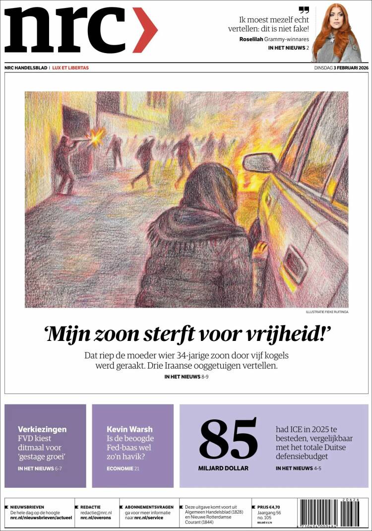 Portada de NRC Handelsblad (Pa&iacute;ses Bajos)