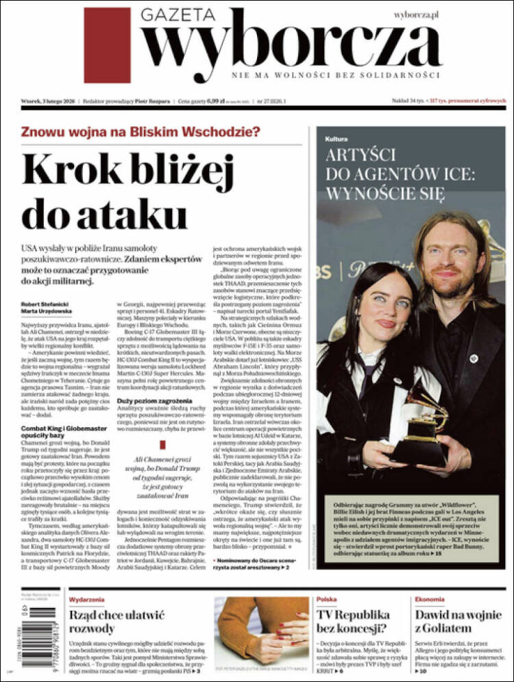 Portada de Gazeta Wyborcza (Polonia)
