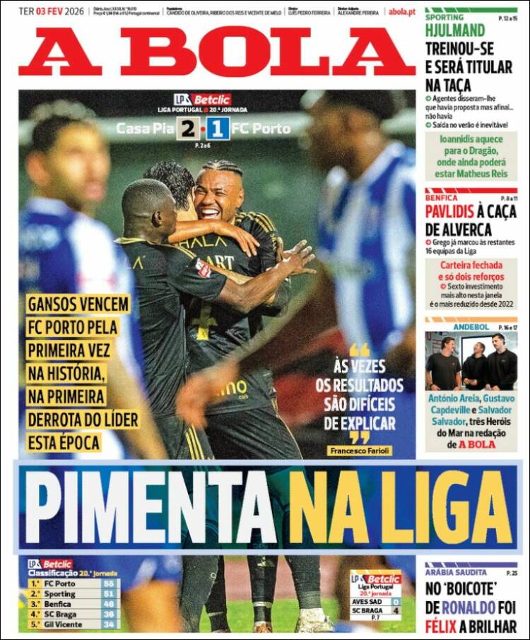 Portada de A Bola (Portugal)