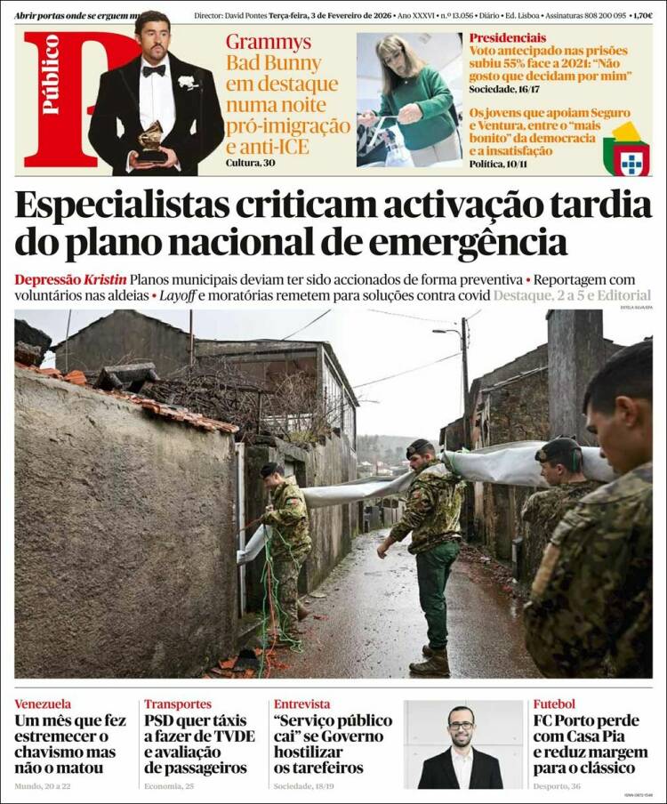 Portada de Público (Portugal)