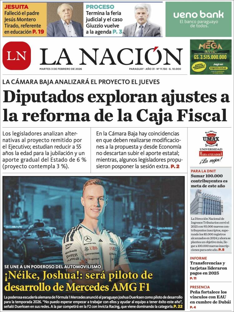 Portada de La Nación (Paraguay)