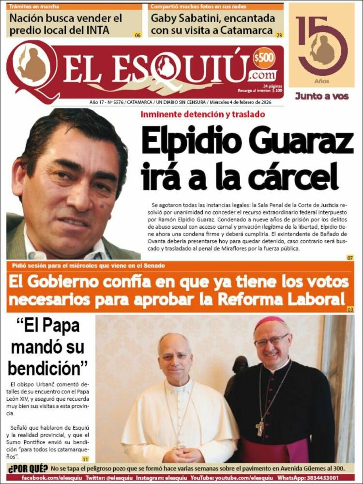 Portada de El Esquiu (Argentina)
