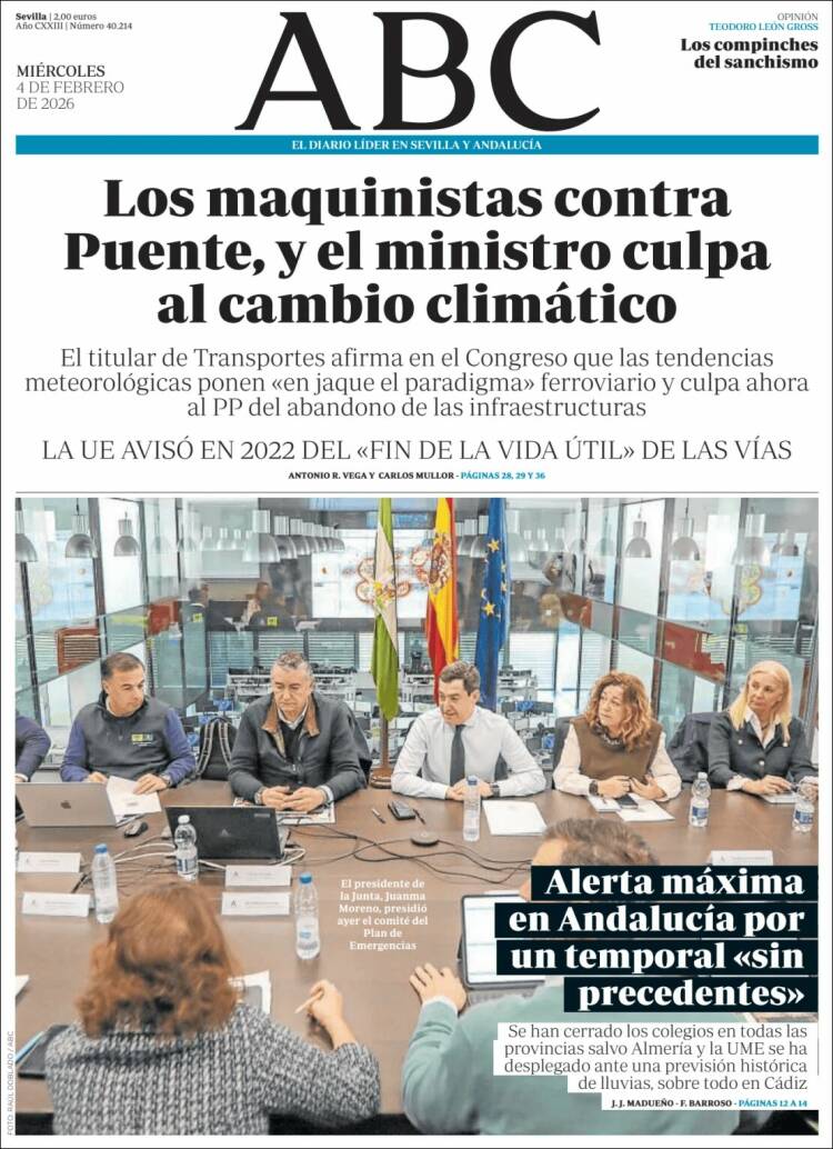 Portada de ABC - Sevilla (Espa&ntilde;a)