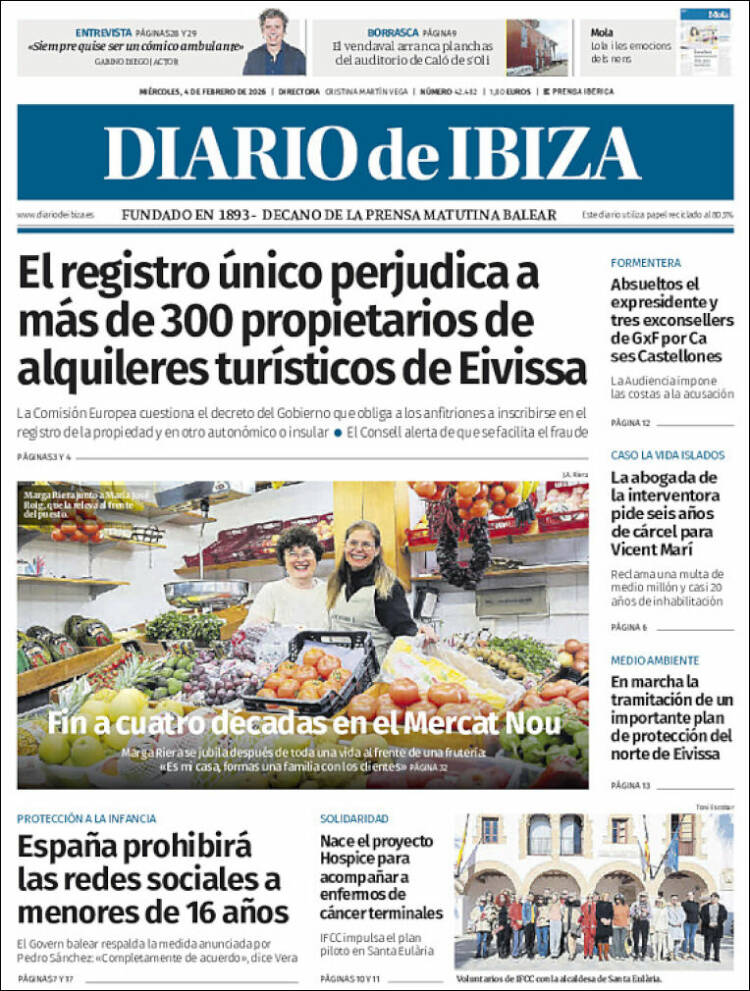 Portada de Diario de Ibiza (Espa&ntilde;a)