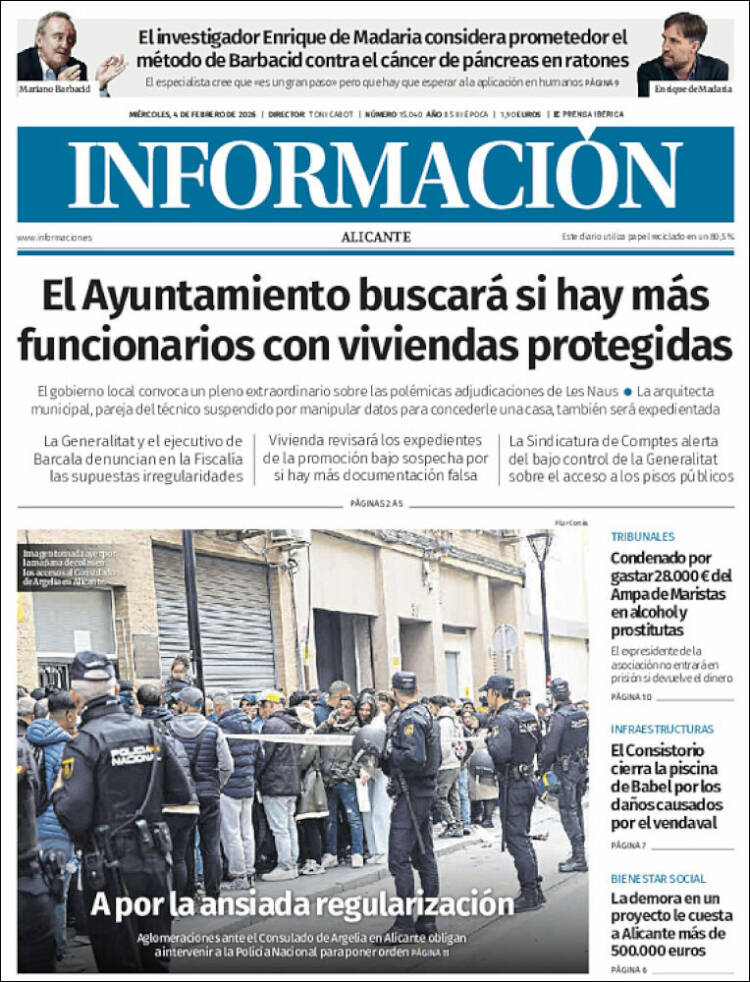 Portada de Diario Información (Espa&ntilde;a)