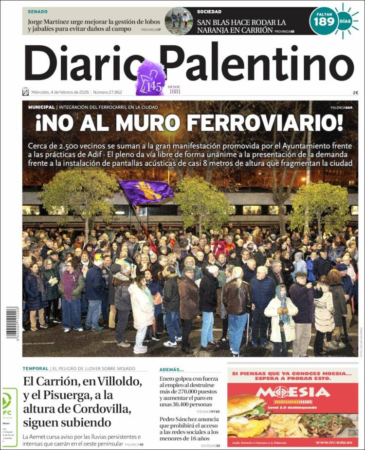 Portada de Diario Palentino (Espa&ntilde;a)