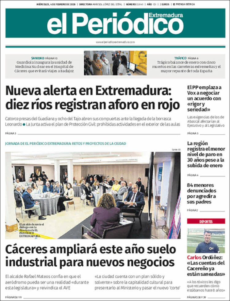 Portada de El Periódico de Extremadura (Espa&ntilde;a)
