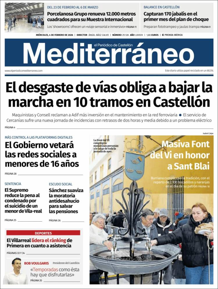 Portada de El Periódico Mediterraneo (Espa&ntilde;a)