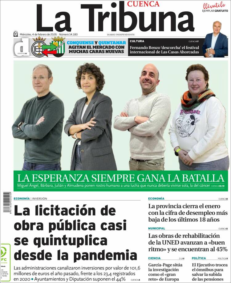 Portada de La Tribuna de Cuenca (Espa&ntilde;a)
