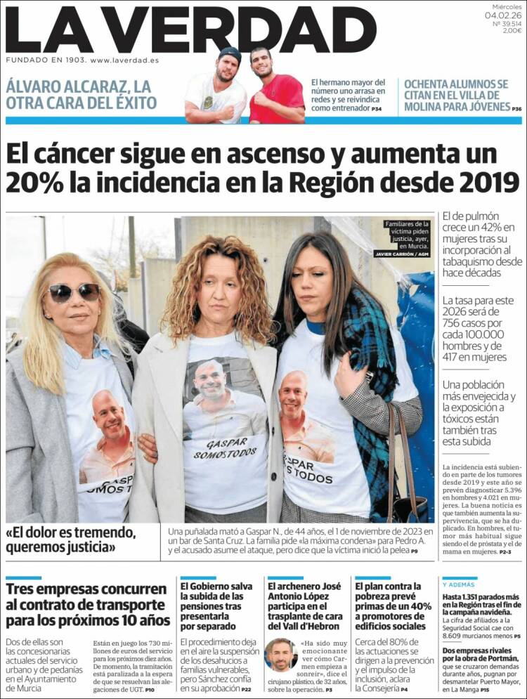 Portada de La Verdad de Murcia (Espa&ntilde;a)
