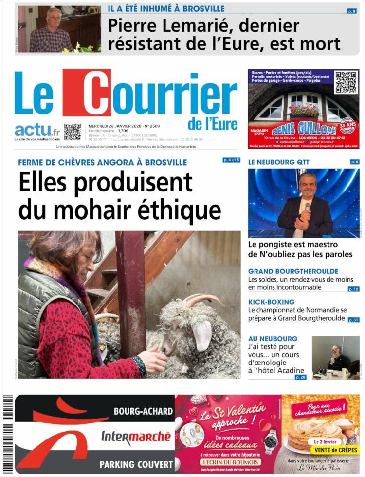 Portada de Le Courrier de l'Ouest (Francia)