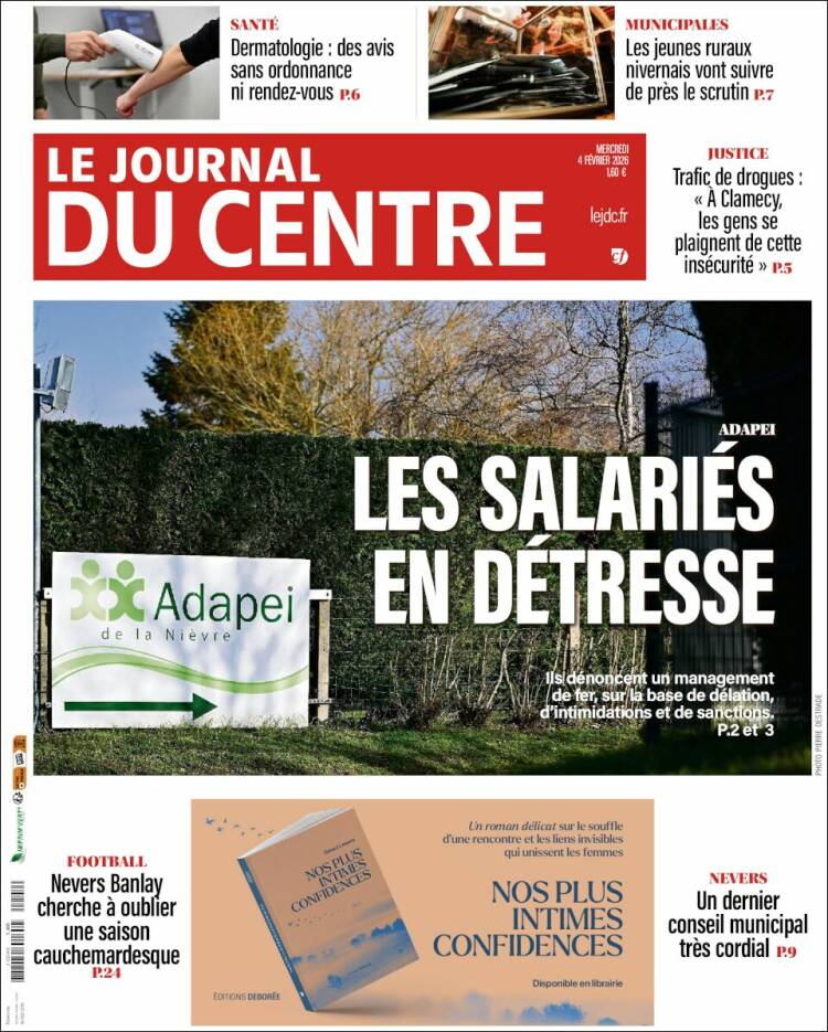 Portada de Le Journal du Centre (Francia)