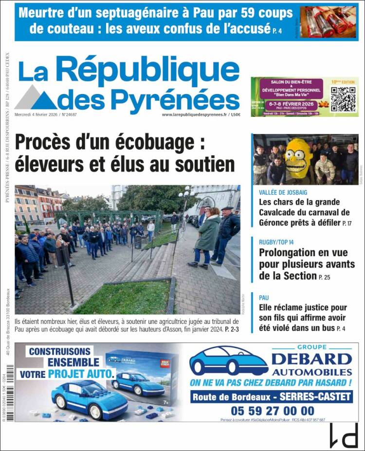 Portada de La République des Pyrénées (Francia)