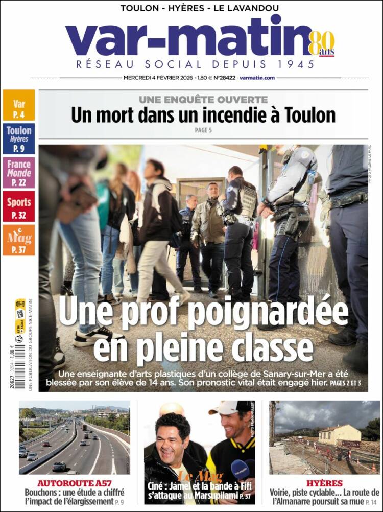 Portada de Var-Matin (Francia)