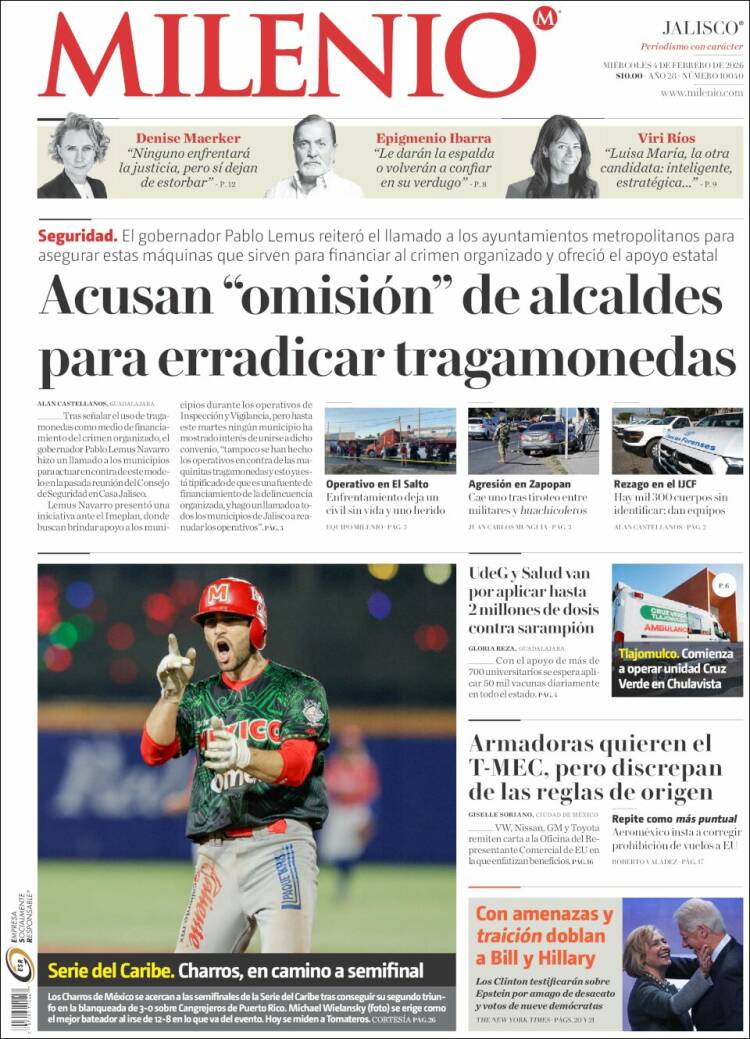 Portada de Milenio - Jalisco (M&eacute;xico)