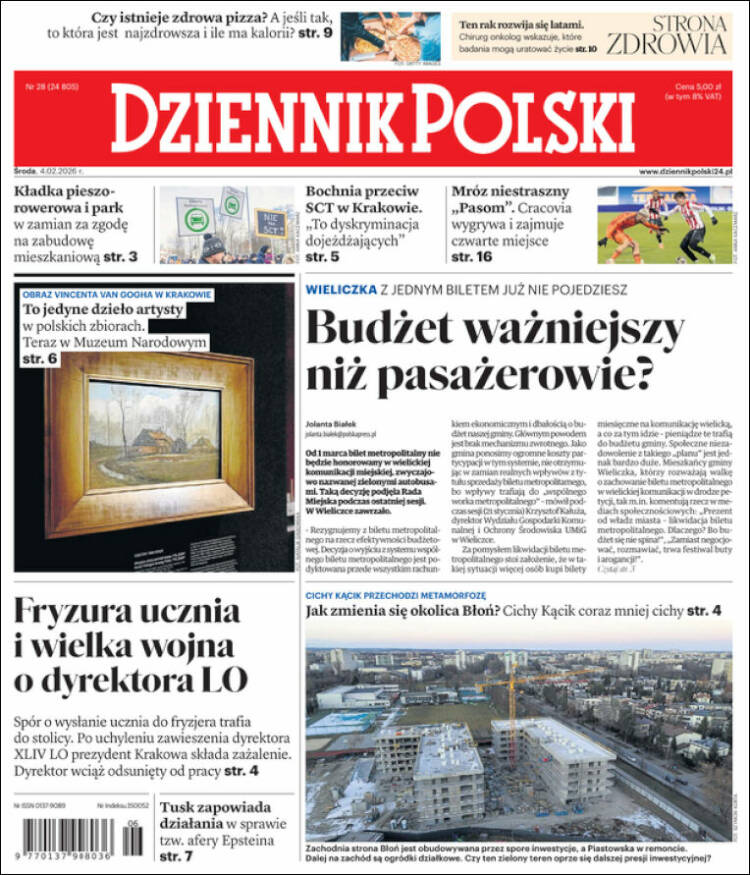 Portada de Dziennik (Polonia)