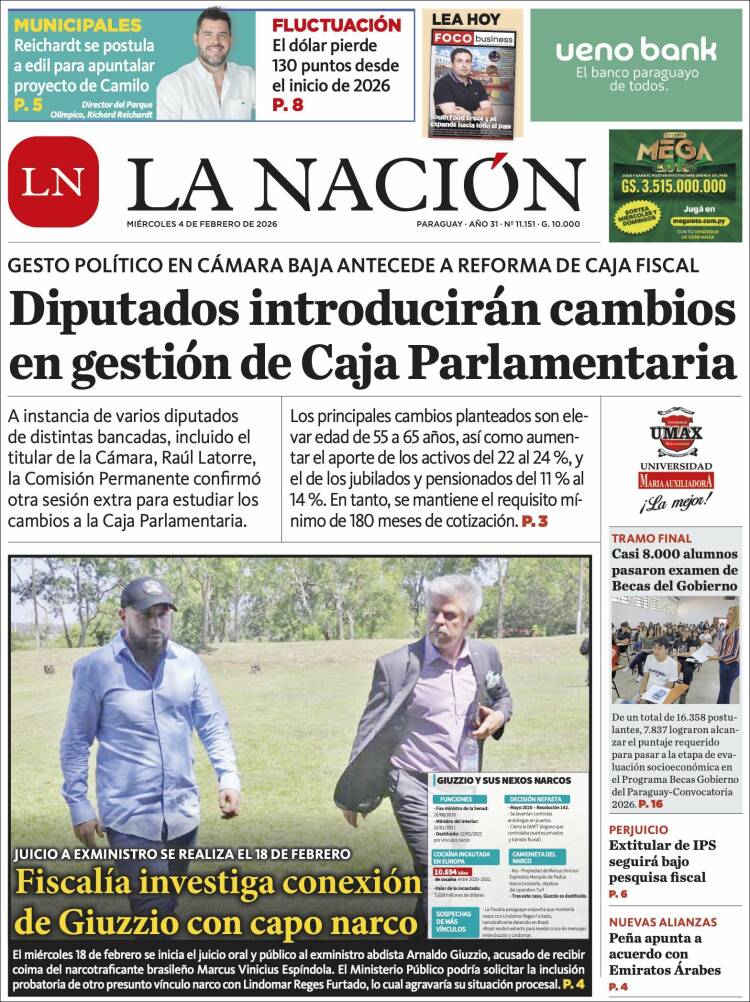 Portada de La Nación (Paraguay)