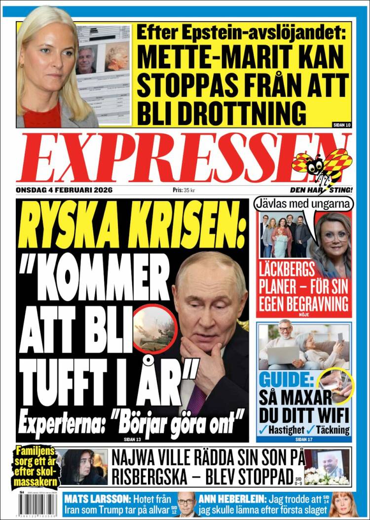 Portada de Expressen (Suecia)