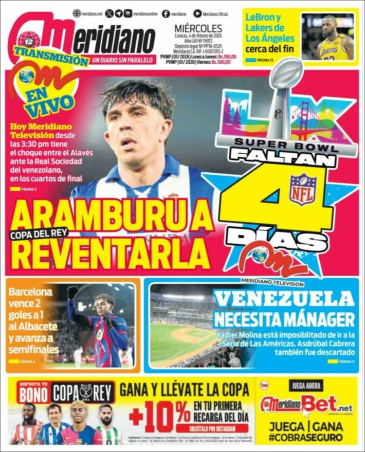 Portada de Meridiano (Venezuela)