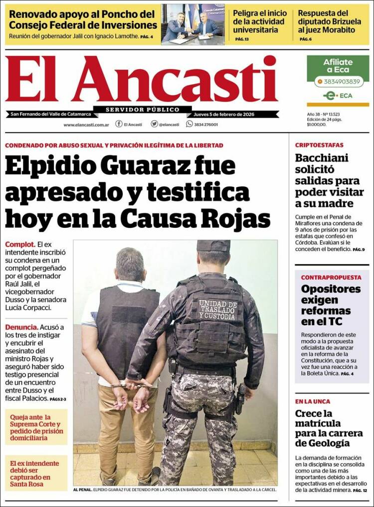 Portada de El Ancasti (Argentina)