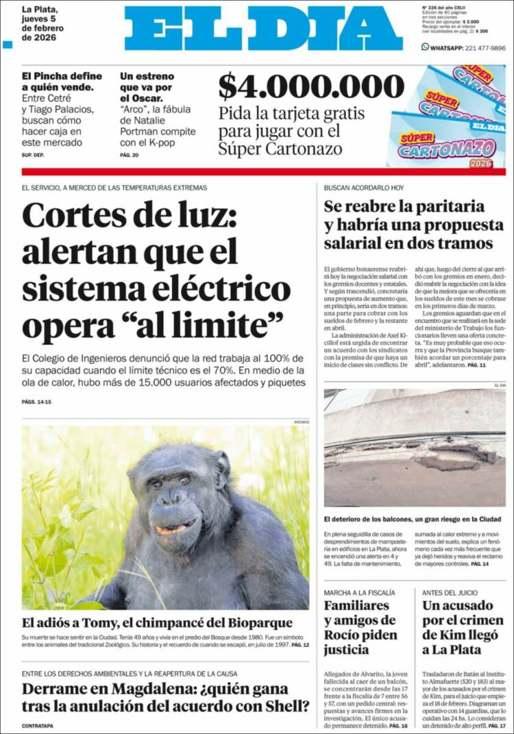 Portada de El Día de la Plata (Argentina)