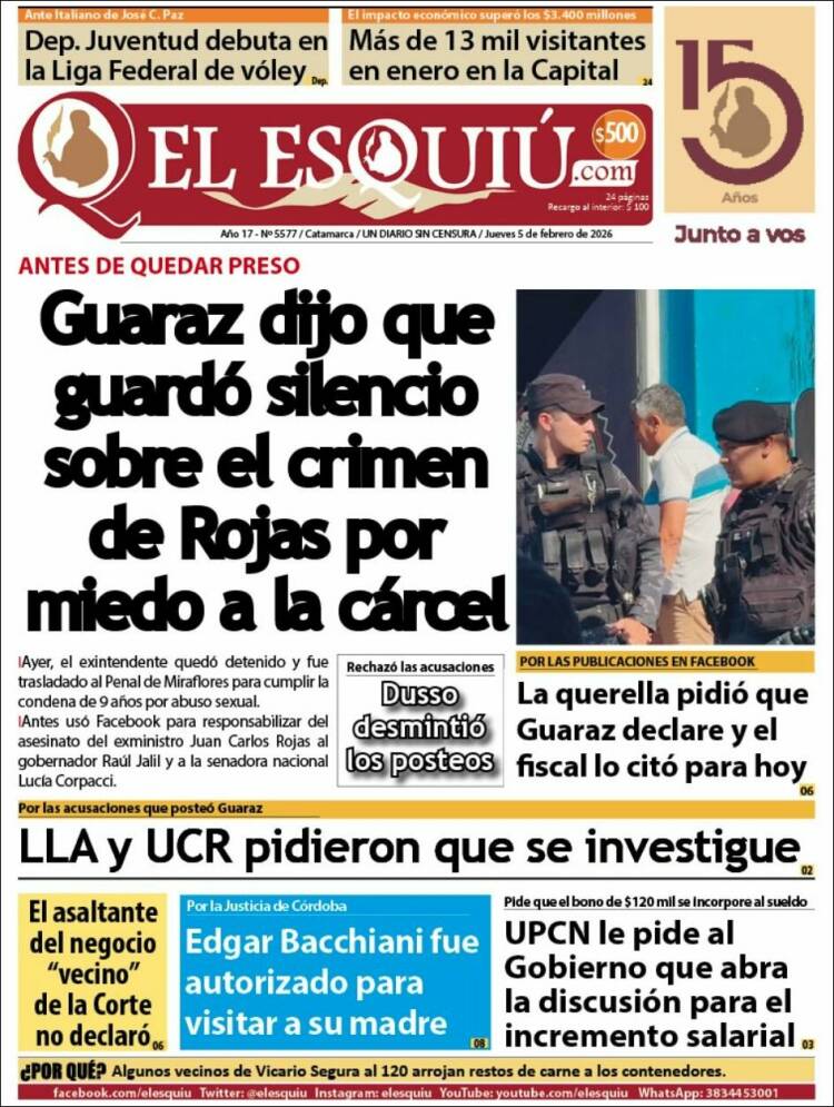Portada de El Esquiu (Argentina)