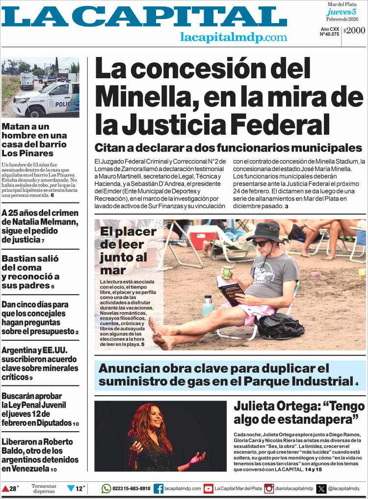 Portada de Diario La Capital - Mar del Plata (Argentina)