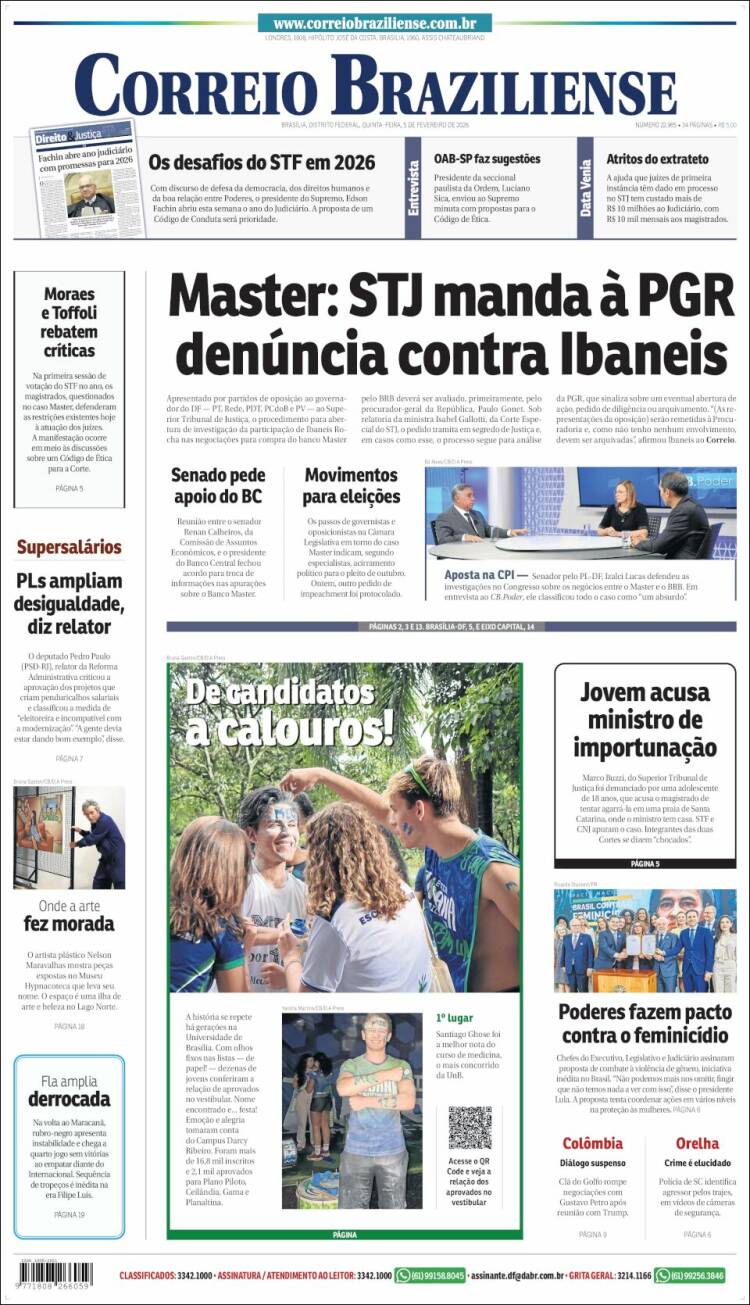Portada de Correio Braziliense (Brasil)