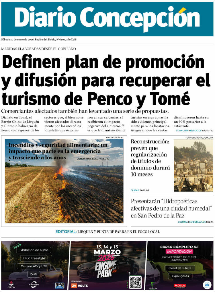 Portada de Diario de Concepción (Chile)