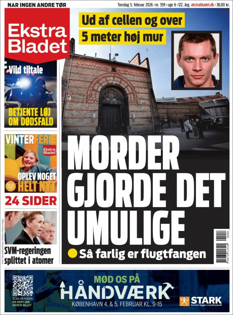 Portada de Ekstra Bladet (Dinamarca)