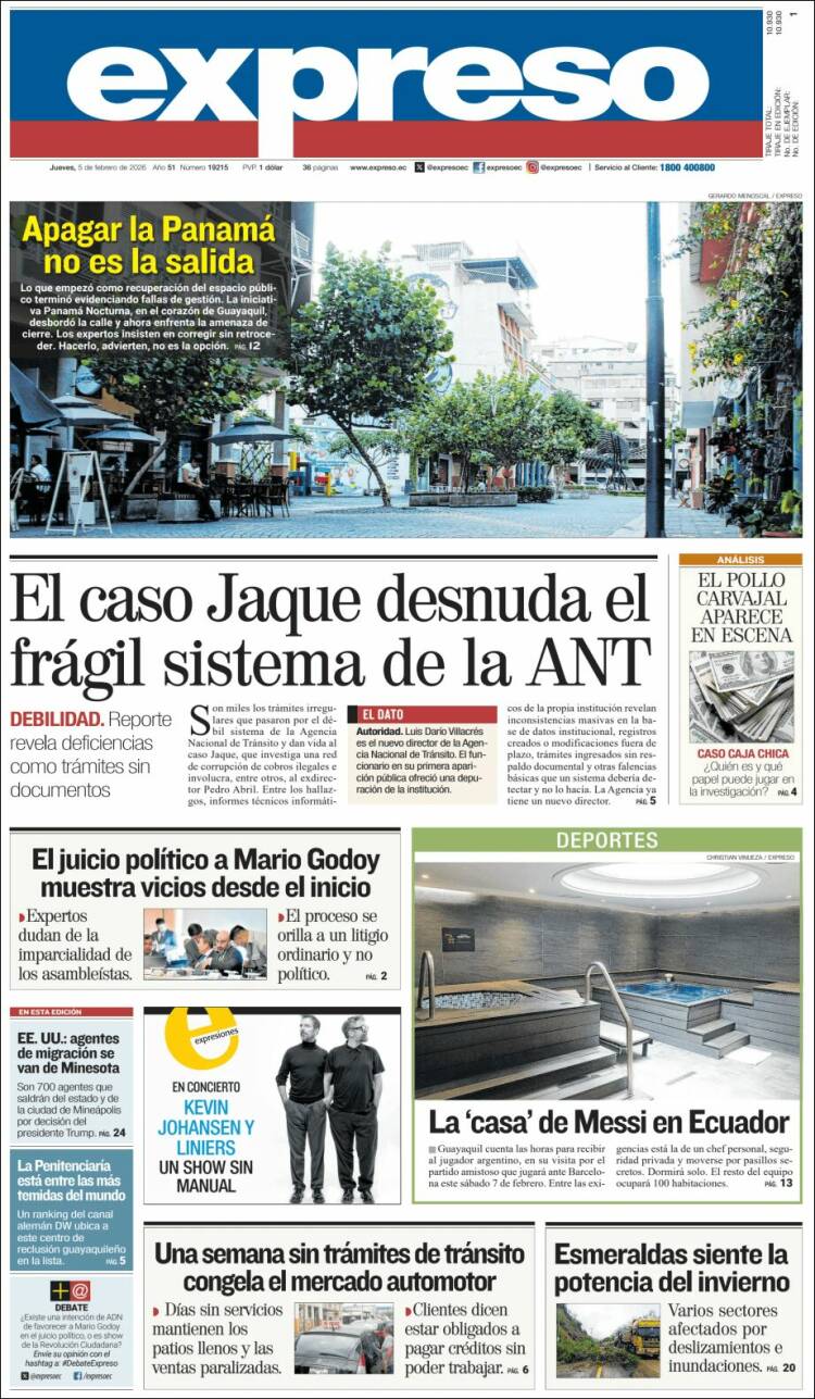 Portada de Expreso (Ecuador)