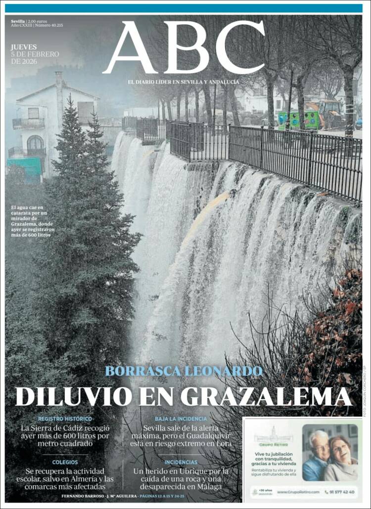 Portada de ABC - Sevilla (Espa&ntilde;a)