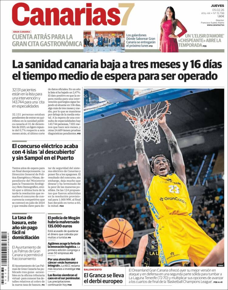 Portada de Canarias 7 (Espa&ntilde;a)