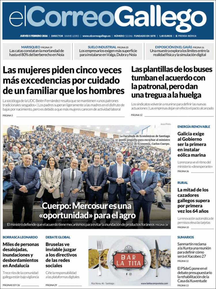 Portada de El Correo Gallego (Espa&ntilde;a)