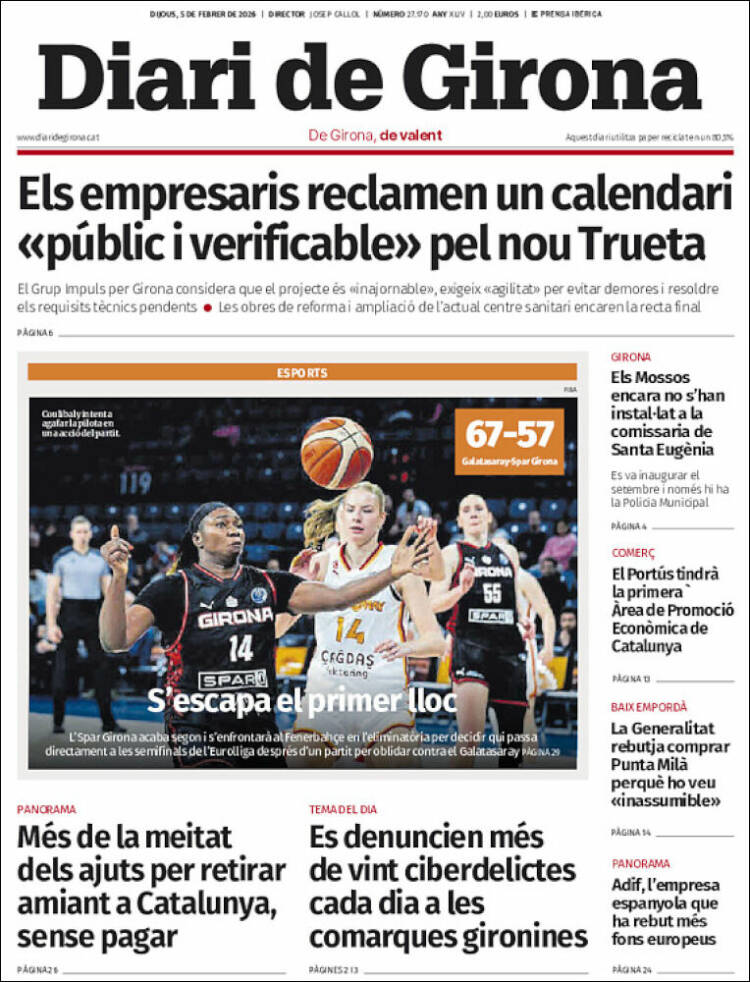 Portada de Diari de Girona (Espa&ntilde;a)