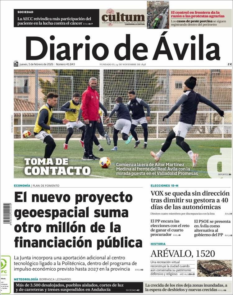 Portada de Diario de Ávila (Espa&ntilde;a)