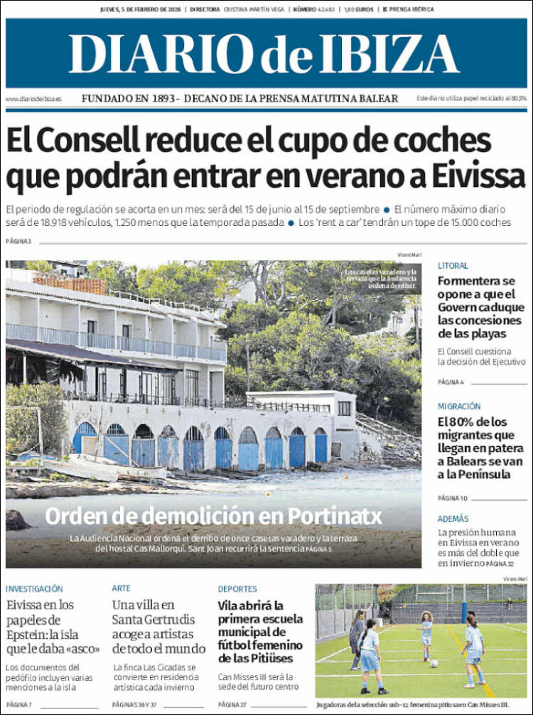 Portada de Diario de Ibiza (Espa&ntilde;a)