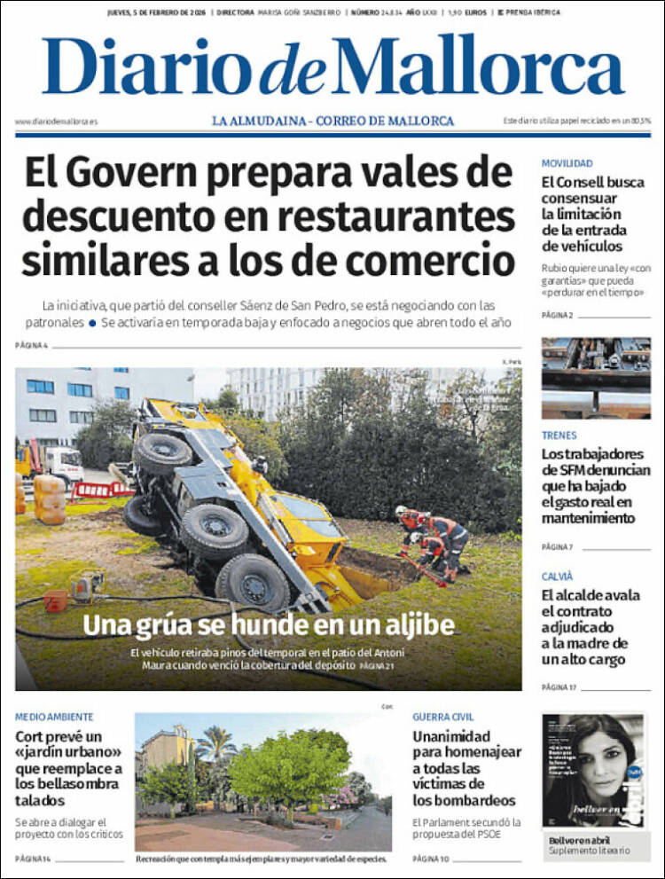Portada de Diario de Mallorca (Espa&ntilde;a)