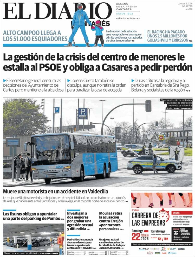 Portada de El Diario Montañés (Espa&ntilde;a)