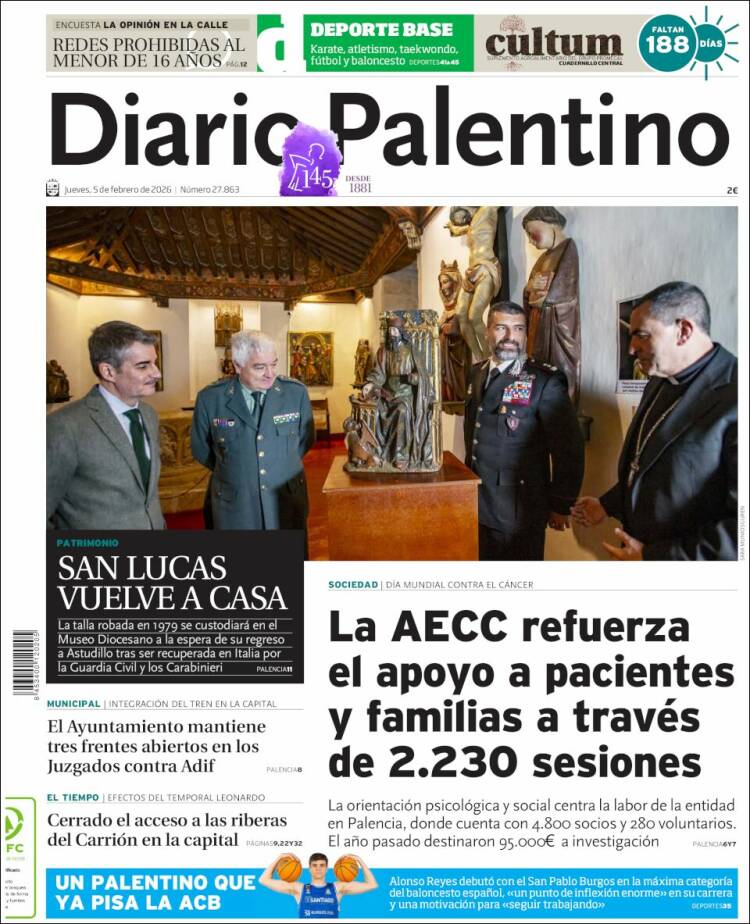 Portada de Diario Palentino (Espa&ntilde;a)