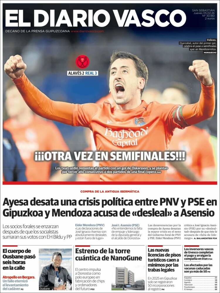 Portada de Diario Vasco (Espa&ntilde;a)