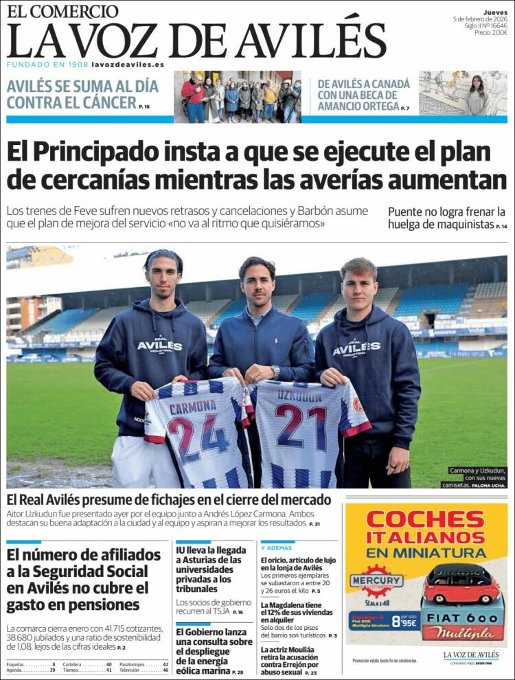 Portada de El Comercio - Avilés (Espa&ntilde;a)