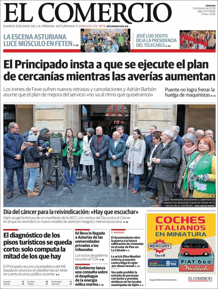 Portada de El Comercio - Gijón (Espa&ntilde;a)