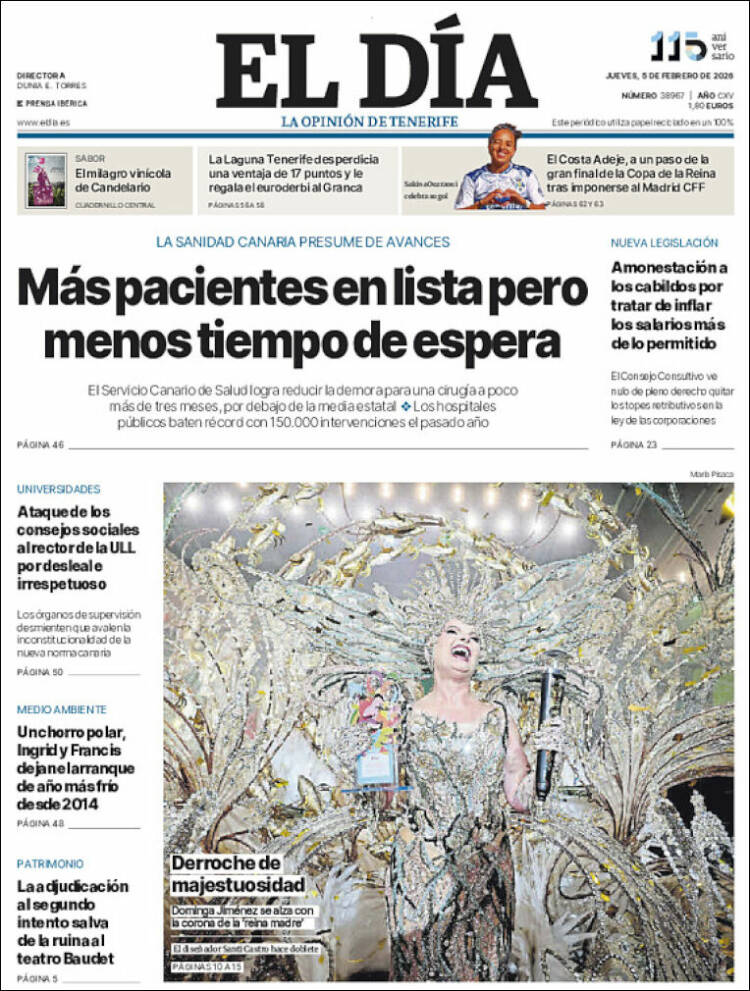 Portada de El Día (Espa&ntilde;a)