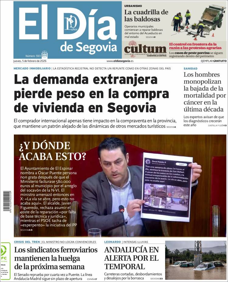 Portada de El Día de Segovia (Espa&ntilde;a)