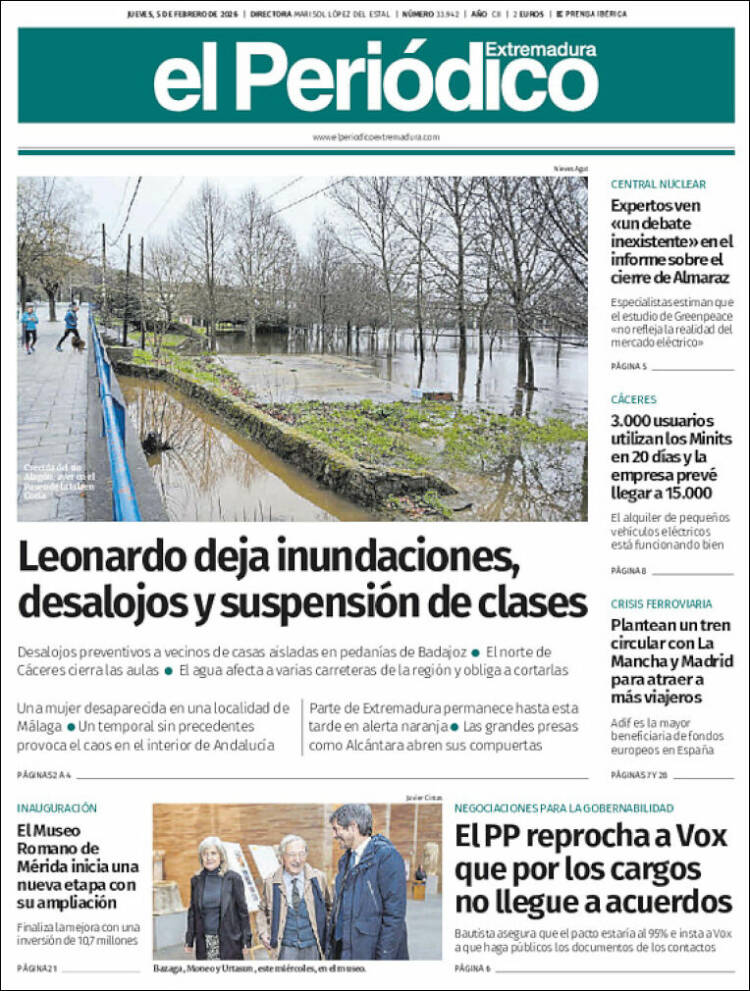 Portada de El Periódico de Extremadura (Spain)