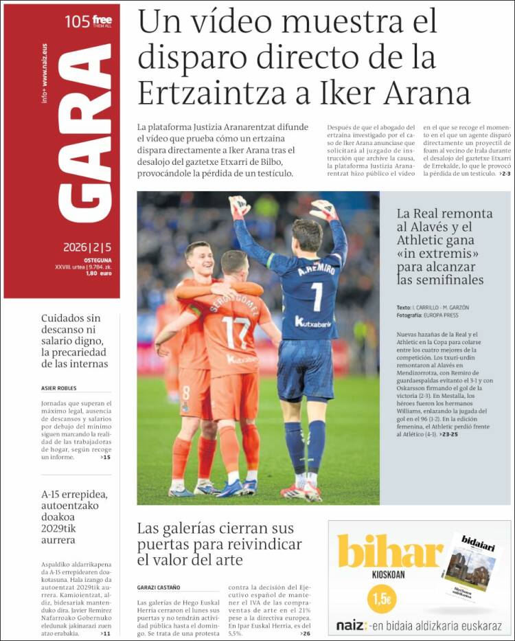 Portada de Gara (Espa&ntilde;a)