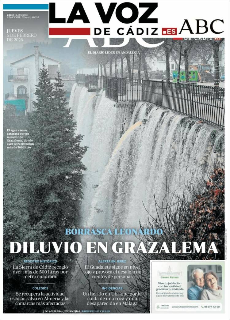 Portada de La Voz de Cádiz (Espa&ntilde;a)