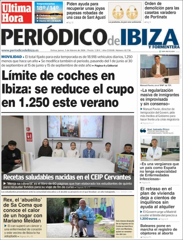 Portada de Periódico de Ibiza (Espa&ntilde;a)