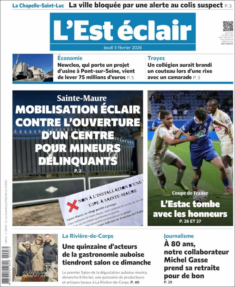 Portada de L'Est Eclair (Francia)